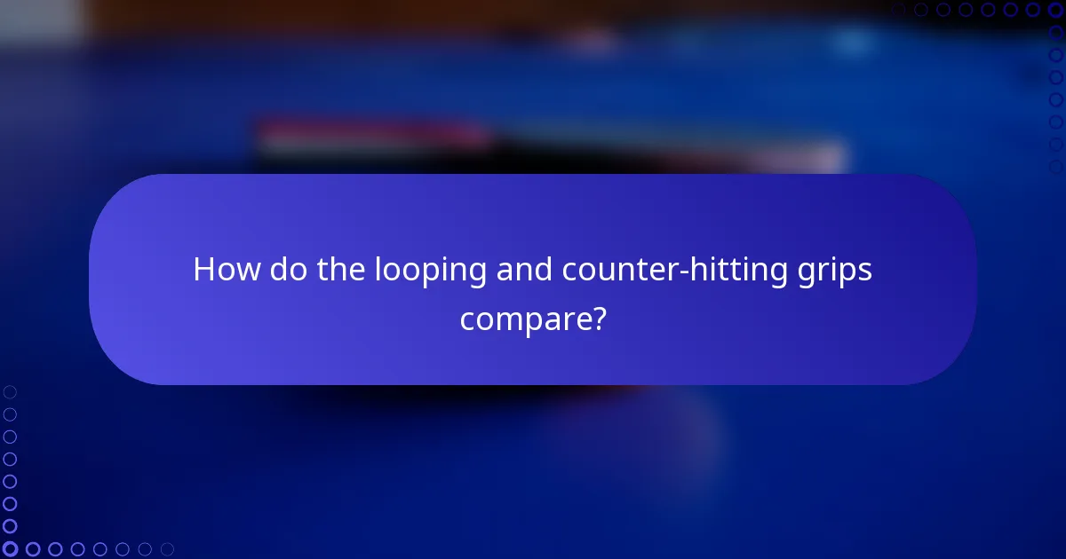 How do the looping and counter-hitting grips compare?